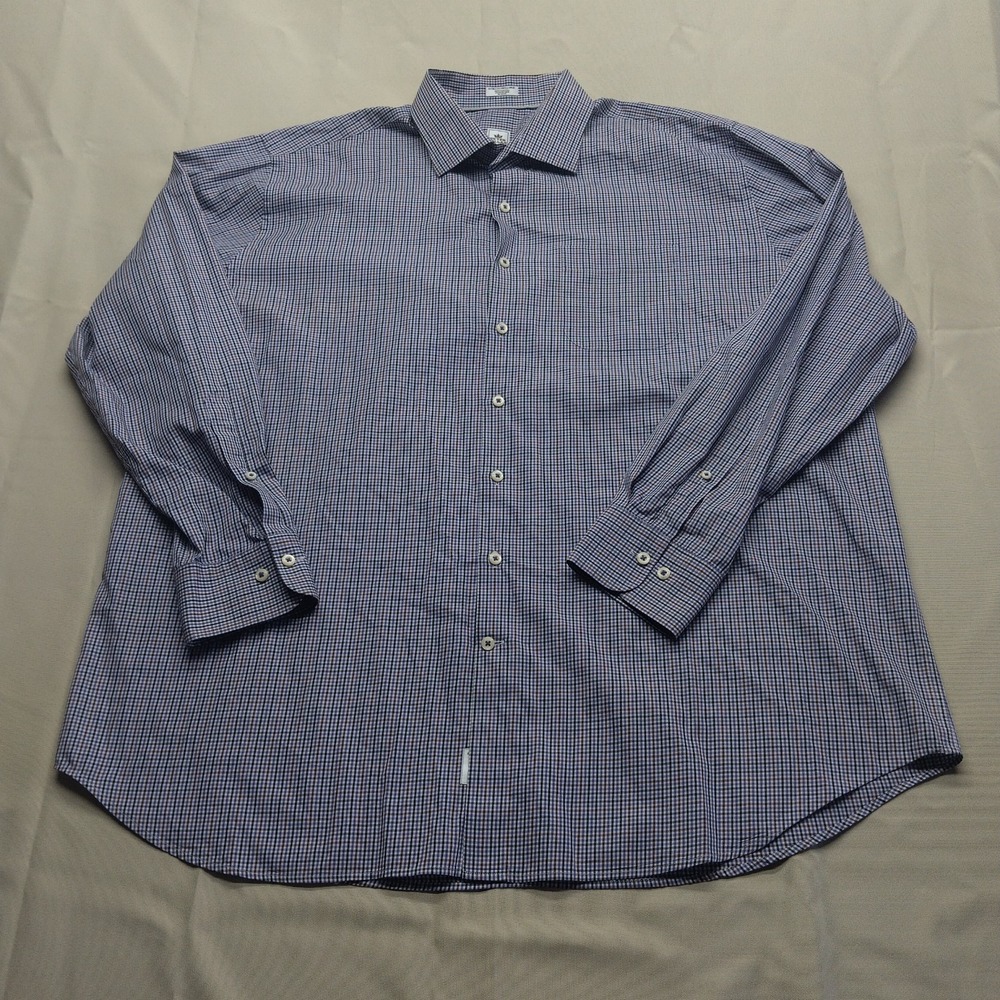 PETER MILLAR MEN'S CHECKS MULTI-COLOR LONG SLEEVE SHIRT SIZE XXL
